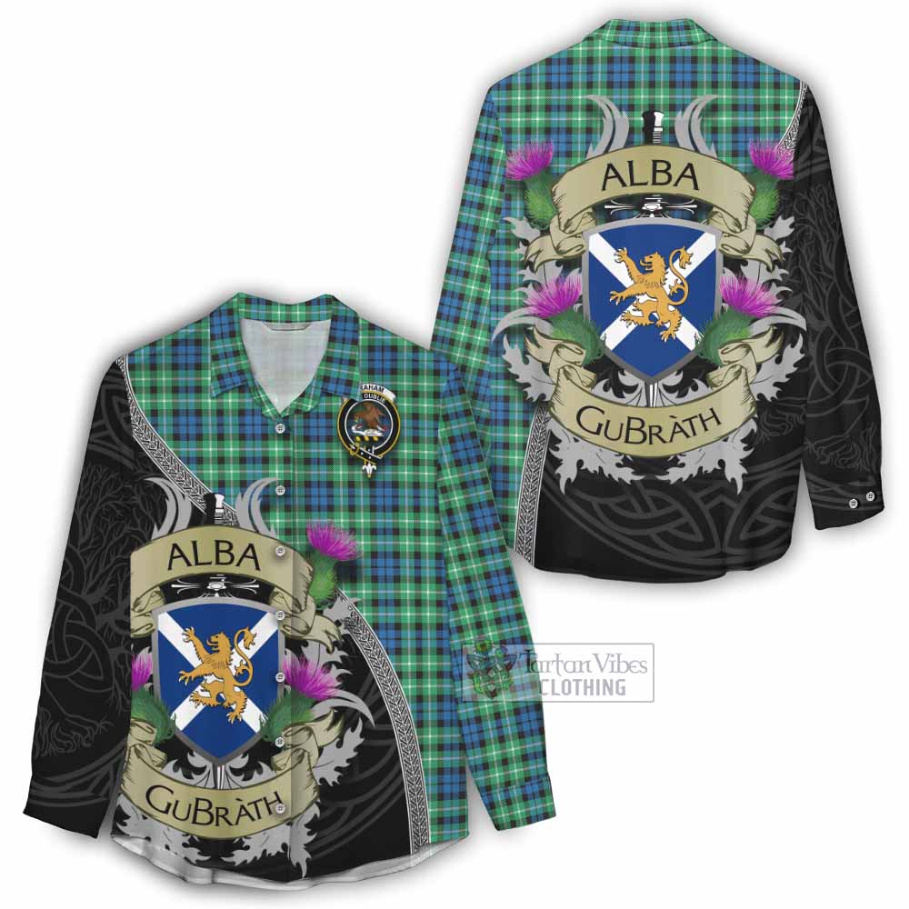 Tartan Vibes Clothing Graham Tartan Family Crest Women's Casual Shirt Lion Rampant Royal Thistle Shield Celtic Inspired
