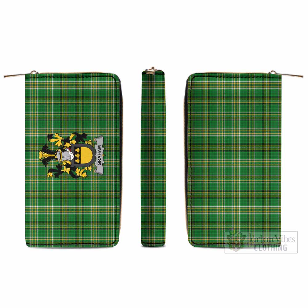 Tartan Vibes Clothing Graham Irish Clan Tartan Women's Leather Wallet with Coat of Arms