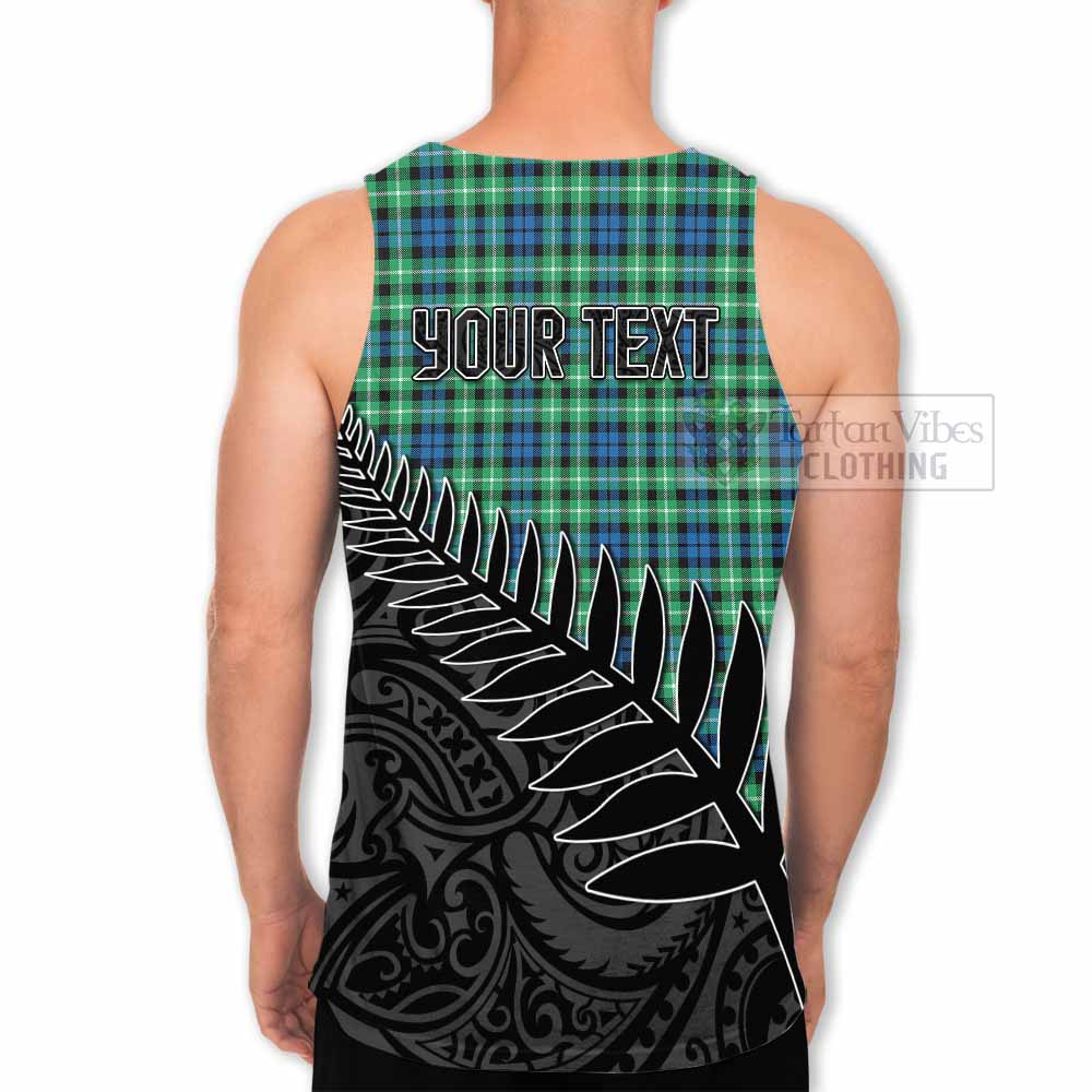 Tartan Vibes Clothing Graham Crest Tartan Men's Tank Top with New Zealand Silver Fern Half Style
