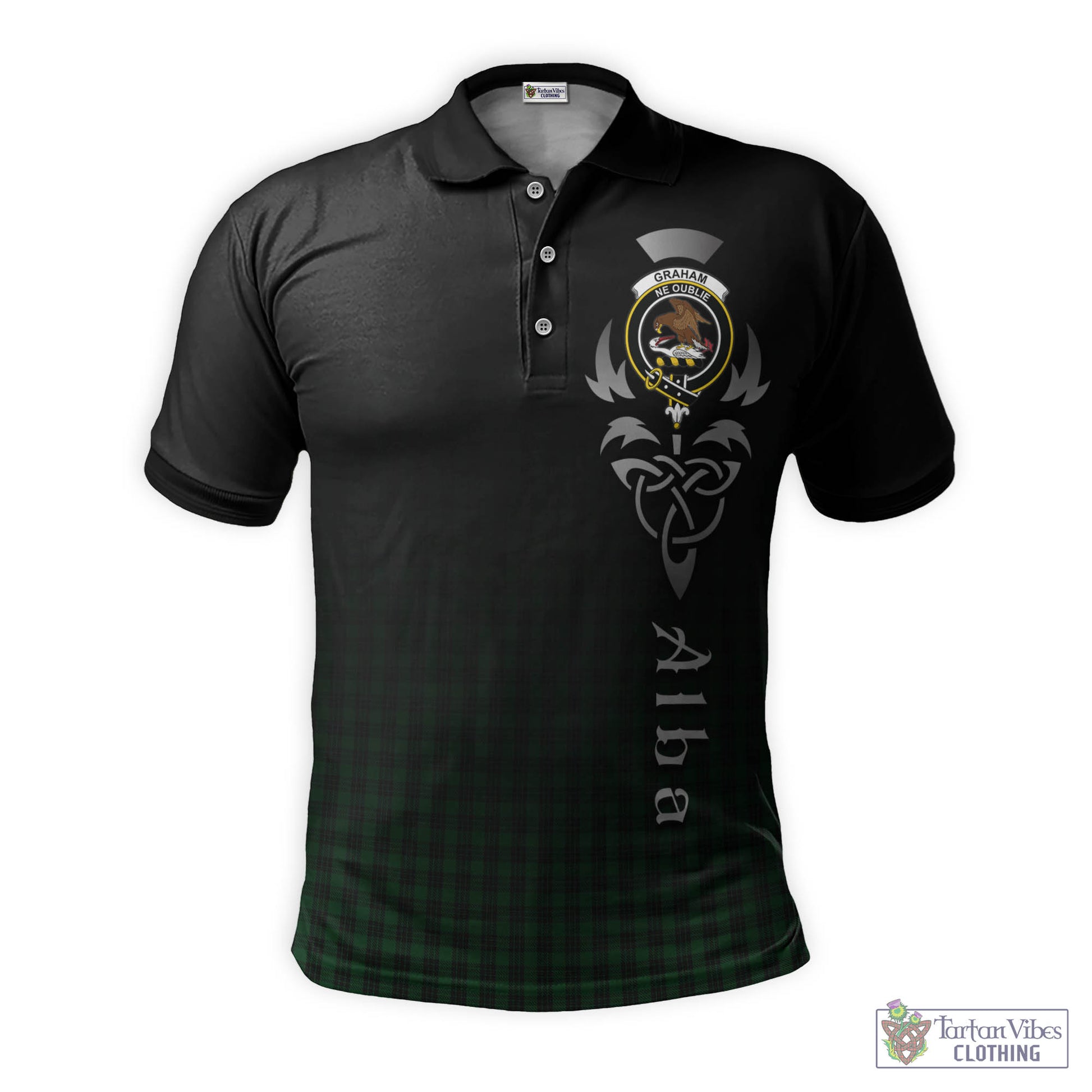 Tartan Vibes Clothing Graham Tartan Polo Shirt Featuring Alba Gu Brath Family Crest Celtic Inspired