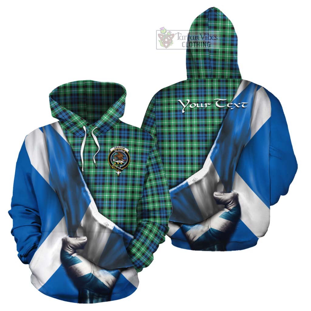 Tartan Vibes Clothing Graham Tartan Cotton Hoodie with Family Crest Scotland Patriotic Style