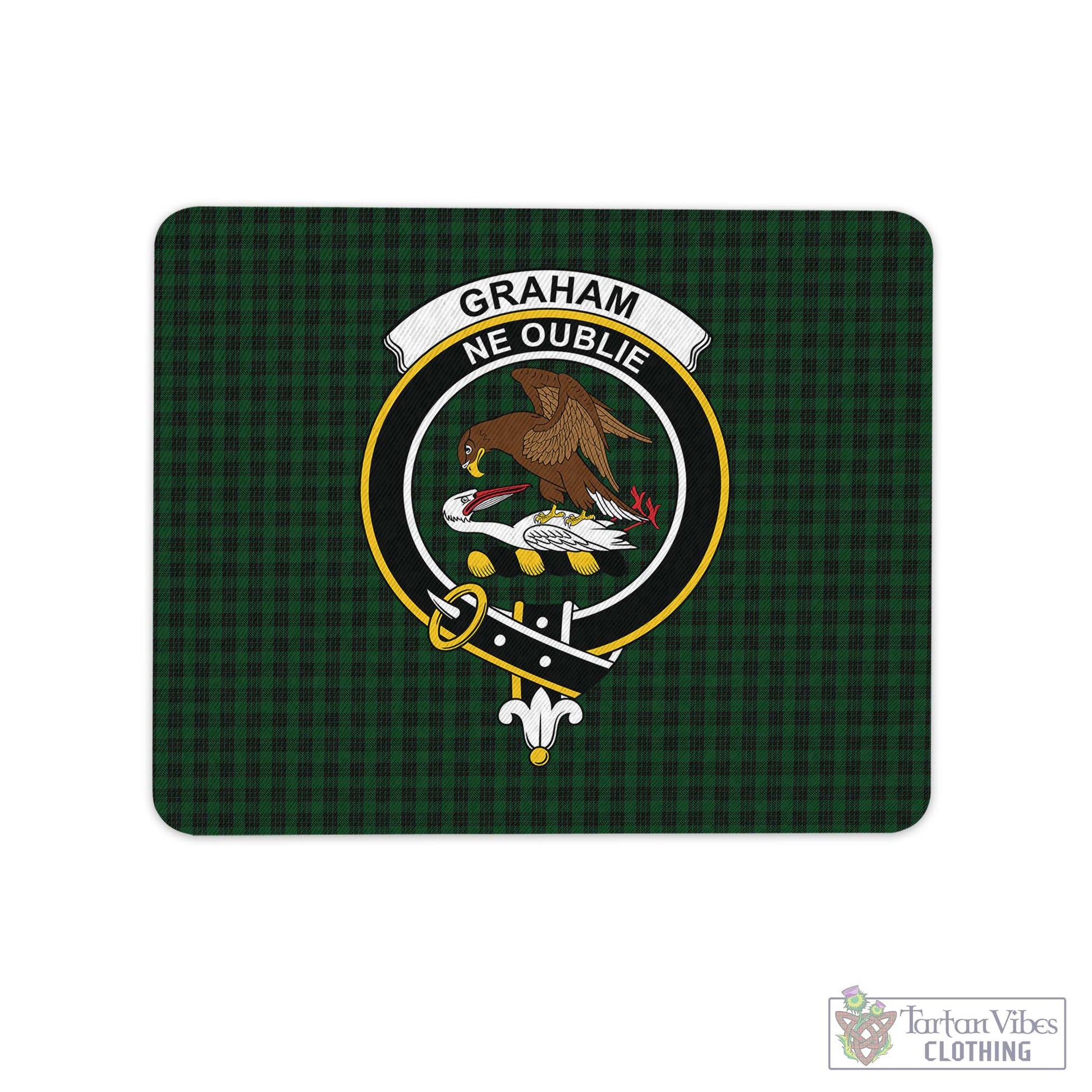 Tartan Vibes Clothing Graham Tartan Mouse Pad with Family Crest