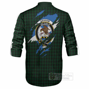 Graham Clan Crest In Me Tartan Ghillie Shirt Scotland Flag Style