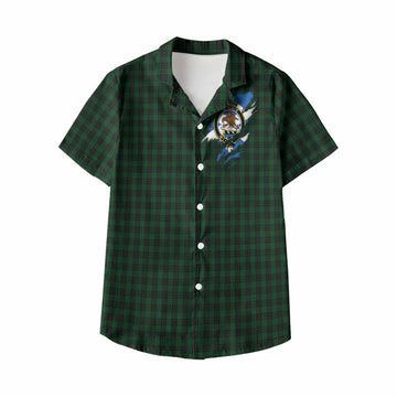 Graham Clan Crest In Me Tartan Kid Hawaiian Shirt Scotland Flag Style