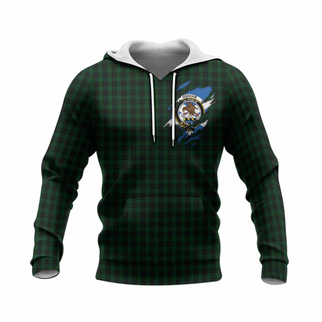 Graham Clan Crest In Me Tartan Knitted Hoodie Scotland Flag Style