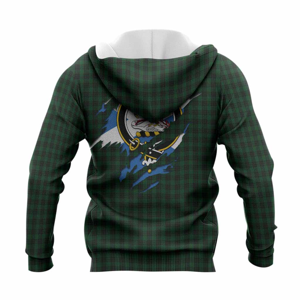 Graham Clan Crest In Me Tartan Knitted Hoodie Scotland Flag Style
