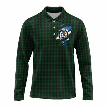Graham Clan Crest In Me Tartan Long Sleeve Polo Shirt Scotland Flag Style