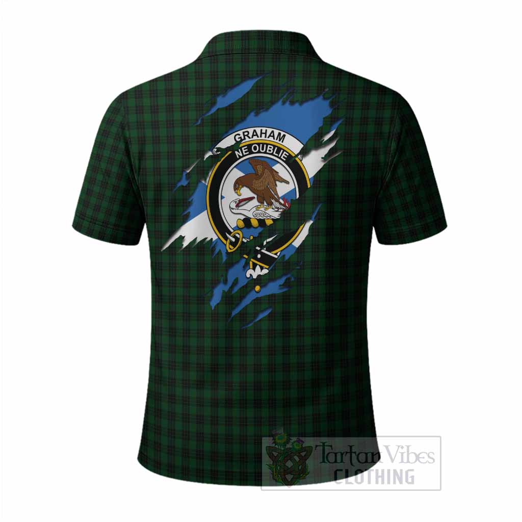 Graham Clan Crest In Me Tartan Polo Shirt Scotland Flag Style
