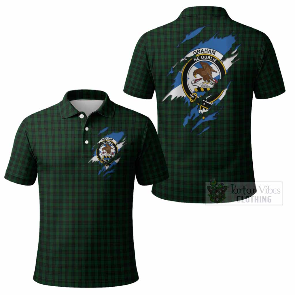 Graham Clan Crest In Me Tartan Polo Shirt Scotland Flag Style