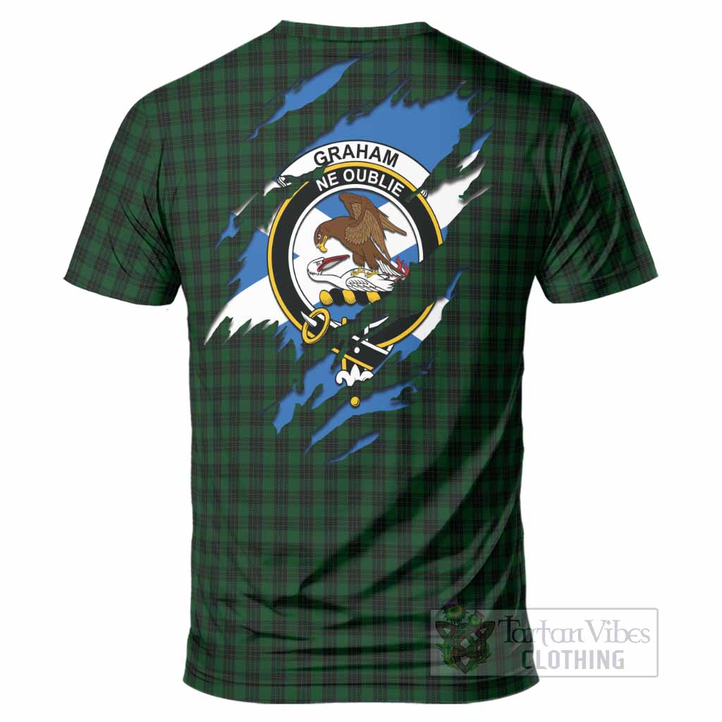 Graham Clan Crest In Me Tartan T-Shirt Scotland Flag Style