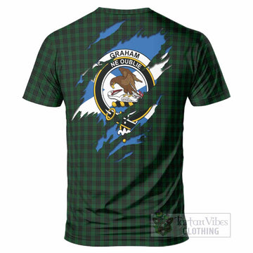 Graham Clan Crest In Me Tartan T-Shirt Scotland Flag Style