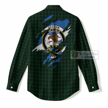Graham Clan Crest In Me Tartan Women Casual Shirt Scotland Flag Style