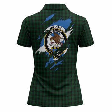 Graham Clan Crest In Me Tartan Women Polo Shirt Scotland Flag Style