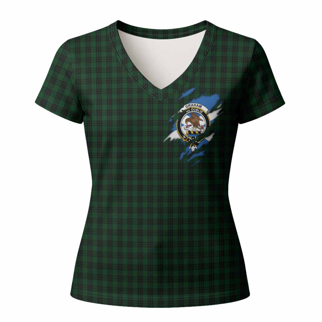 Graham Clan Crest In Me Tartan Women T shirt Scotland Flag Style