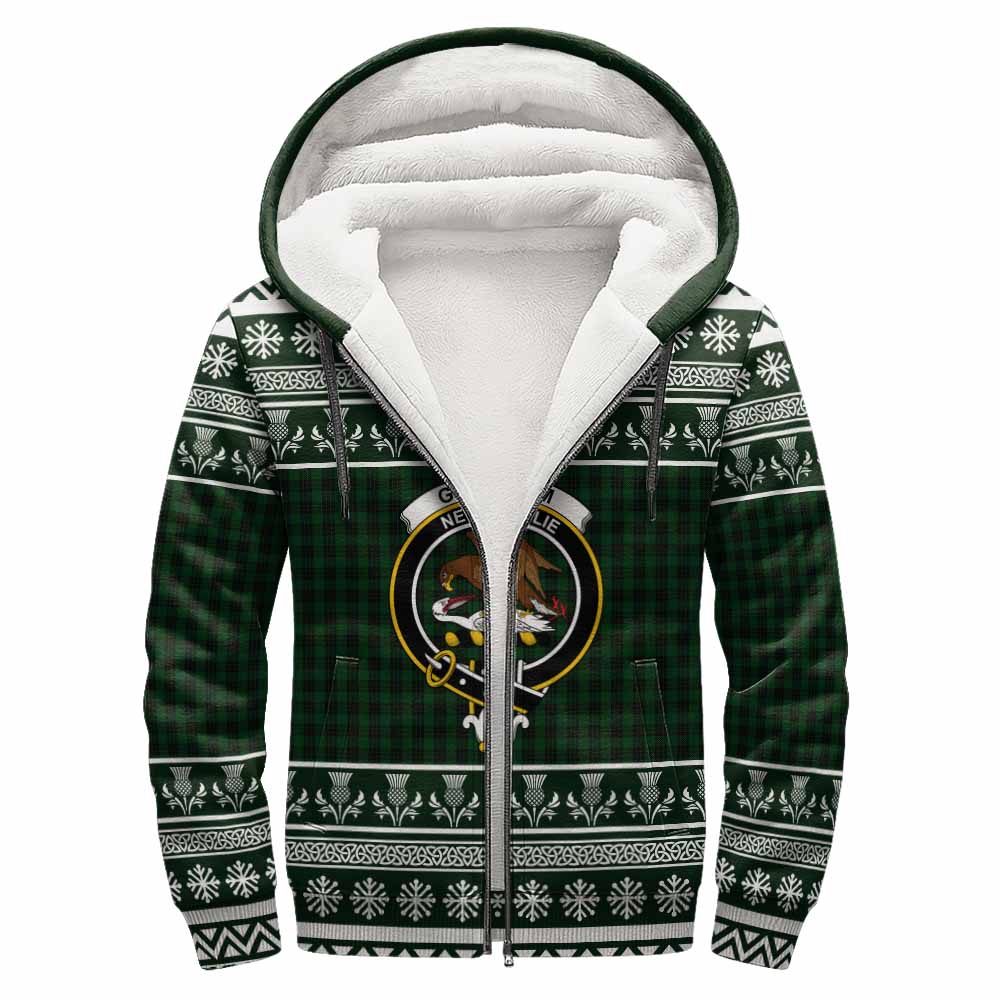 Graham Clan Tartan Christmas Fleece Hoodie with Family Crest - Tartan Vibes Clothing