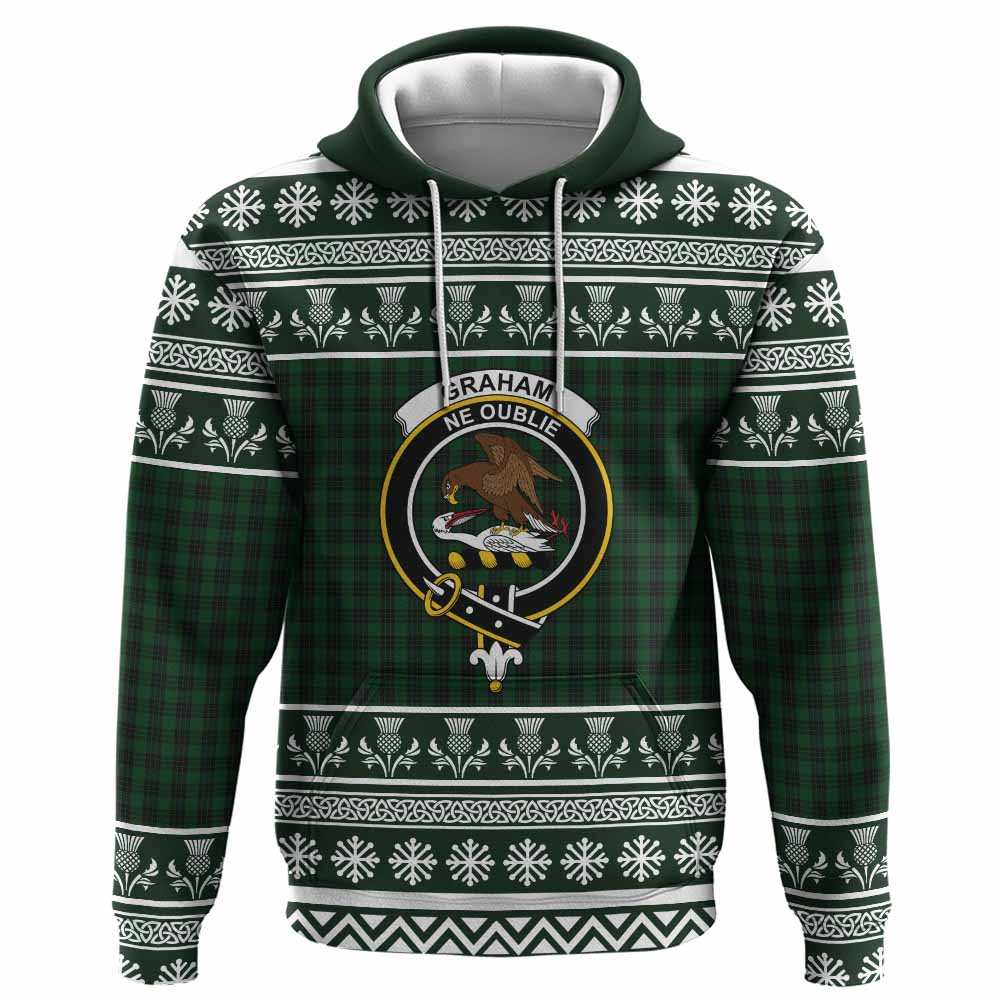 Graham Clan Tartan Christmas Hoodie with Family Crest - Tartan Vibes Clothing