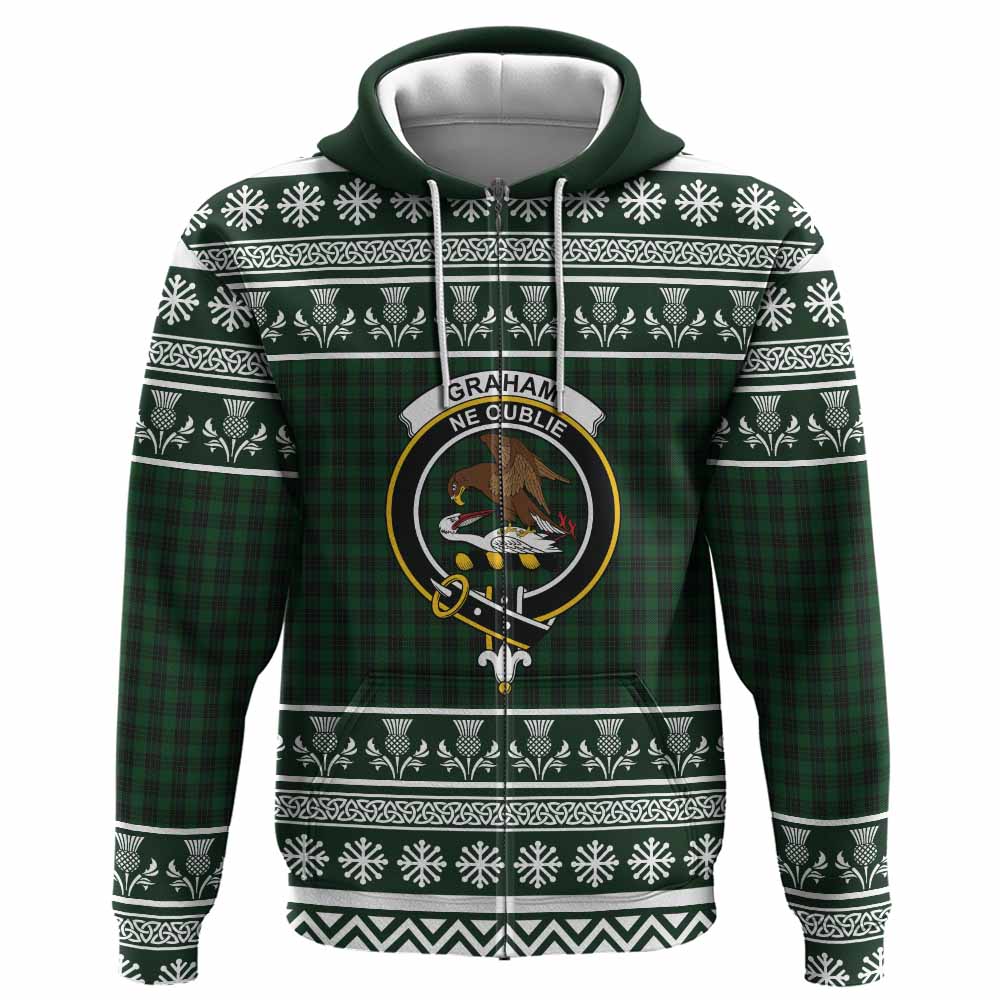 Graham Clan Tartan Christmas Hoodie with Family Crest - Tartan Vibes Clothing