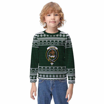 Graham Clan Tartan Christmas Kid Ugly Sweatshirt with Family Crest