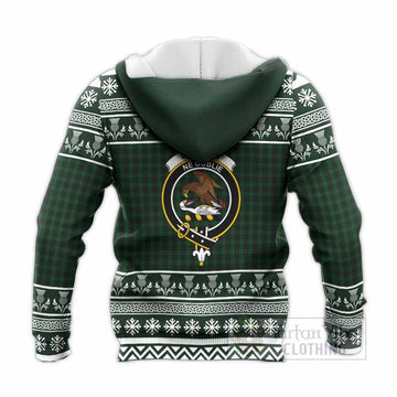 Graham Clan Tartan Christmas Knitted Hoodie with Family Crest