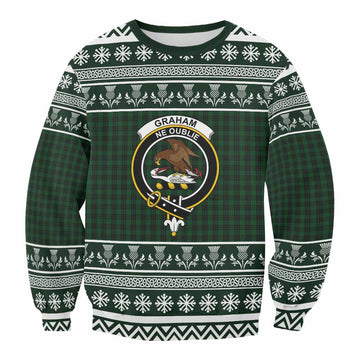 Graham Clan Tartan Christmas Sweatshirt with Family Crest