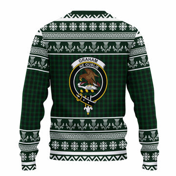 Graham Clan Tartan Christmas Ugly Sweater with Family Crest