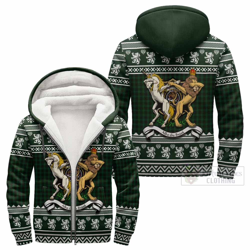 Graham Clan Tartan Crest Christmas Fleece Hoodie Coat of Arms Funny Style - Tartan Vibes Clothing