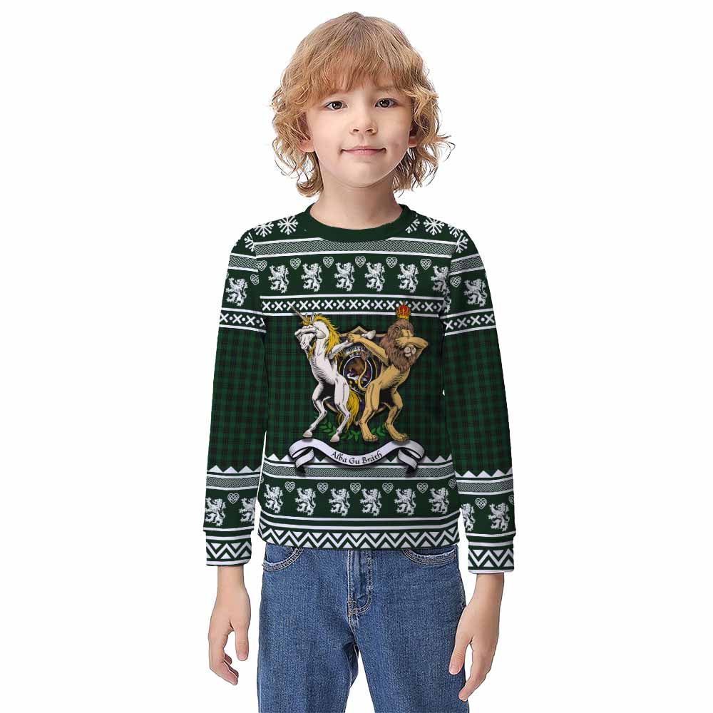 Graham Clan Tartan Crest Christmas Kid Ugly Sweatshirt Coat of Arms Funny Style - Tartan Vibes Clothing