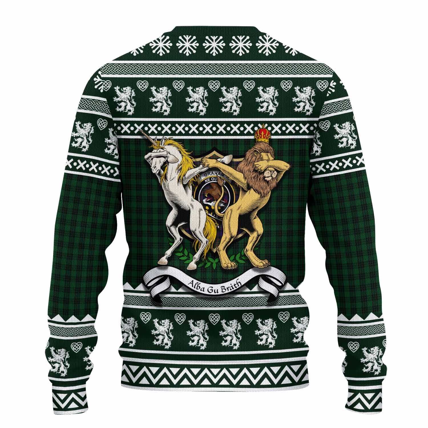 Graham Clan Tartan Crest Christmas Ugly Sweater Coat of Arms Funny Style - Tartan Vibes Clothing