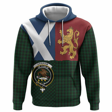 Graham Crest Tartan Hoodie with Lion Rampant Saltire Style