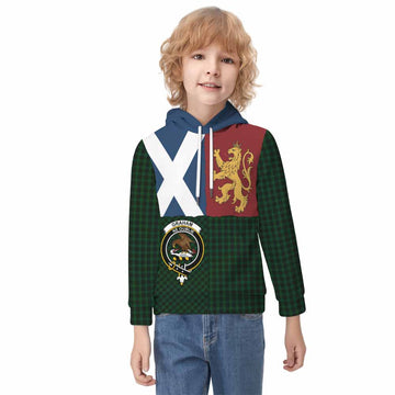 Graham Crest Tartan Kid Hoodie with Lion Rampant Saltire Style