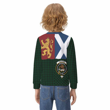 Graham Crest Tartan Kid Knitted Sweatshirt with Lion Rampant Saltire Style