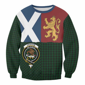 Graham Crest Tartan Sweatshirt with Lion Rampant Saltire Style