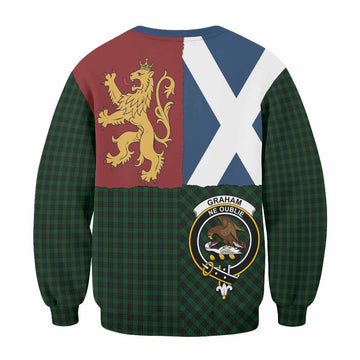 Graham Crest Tartan Sweatshirt with Lion Rampant Saltire Style
