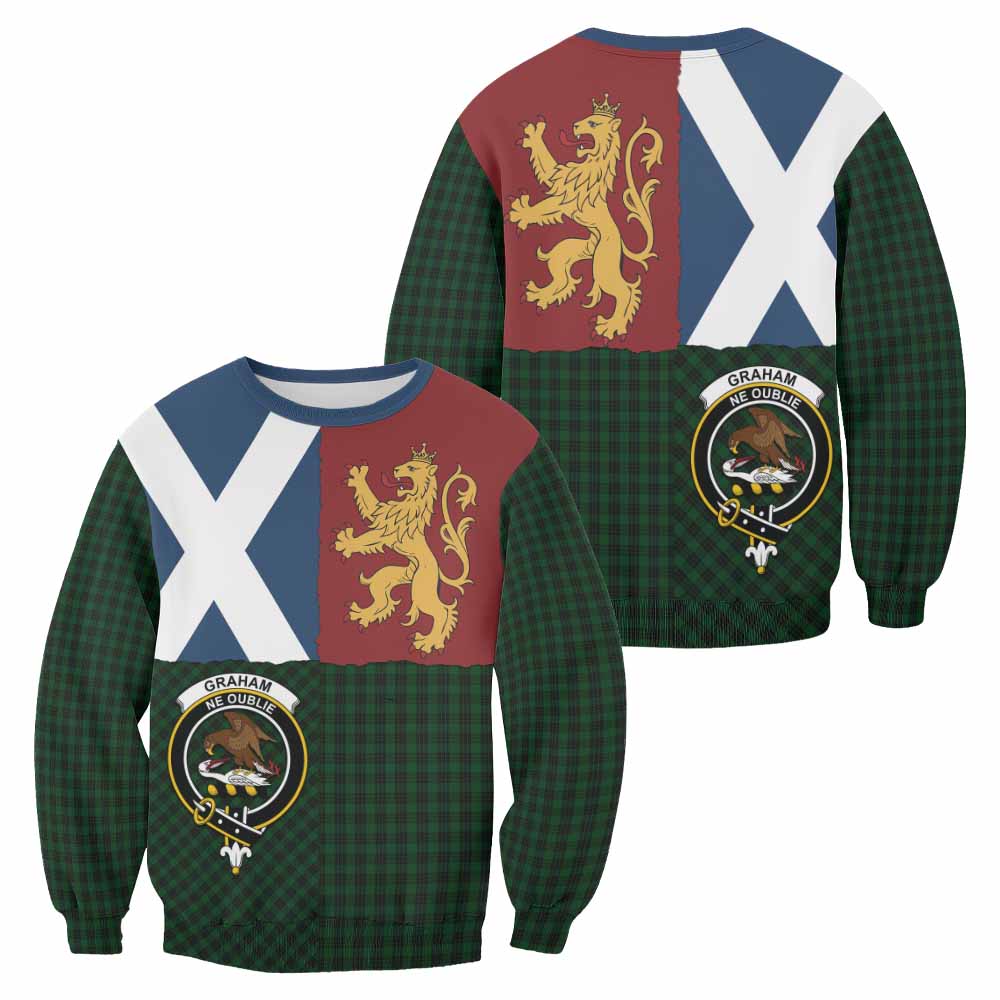 Graham Crest Tartan Sweatshirt with Lion Rampant Saltire Style