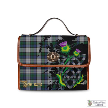 Graham Dress Tartan Waterproof Canvas Bag with Scotland Map and Thistle Celtic Accents
