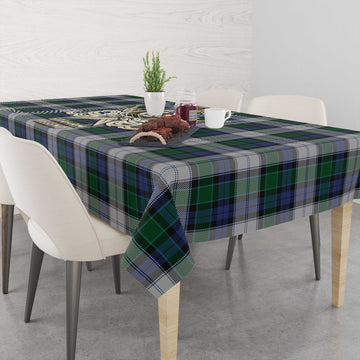 Graham Dress Tartan Tablecloth with Clan Crest and the Golden Sword of Courageous Legacy