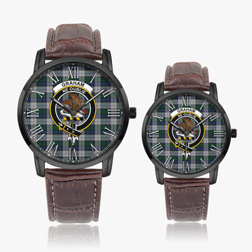 Graham Dress Tartan Family Crest Leather Strap Quartz Watch