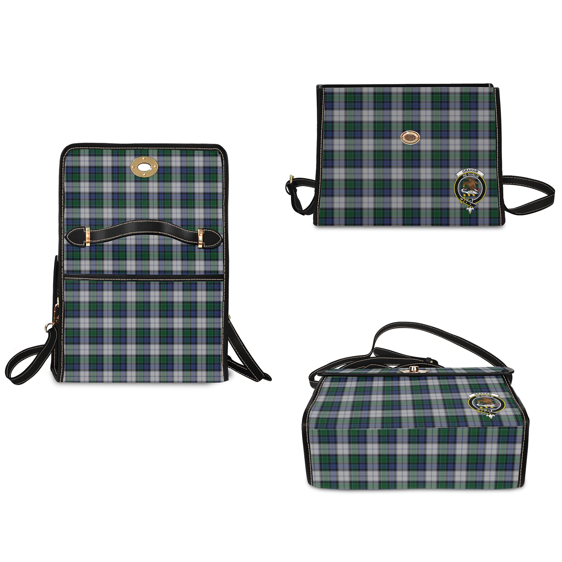 graham-dress-tartan-leather-strap-waterproof-canvas-bag-with-family-crest
