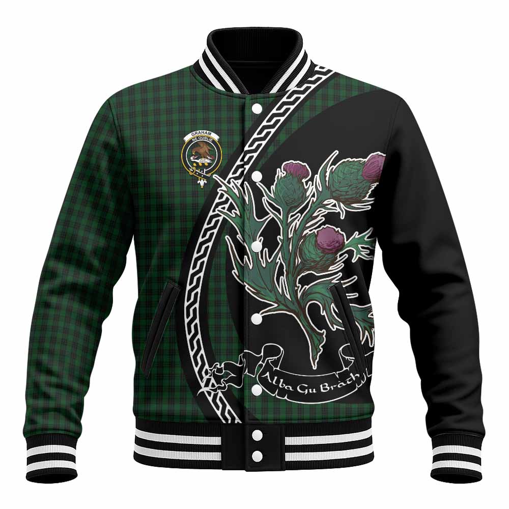 Graham Family Crest Tartan Baseball Jacket Alba Thistle Inspired - Tartan Vibes Clothing