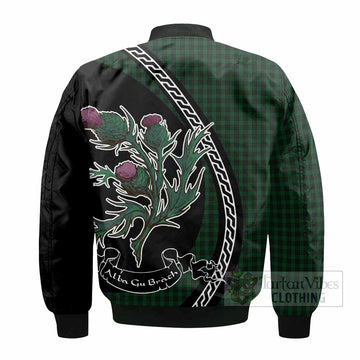 Graham Family Crest Tartan Bomber Jacket Alba Thistle Inspired
