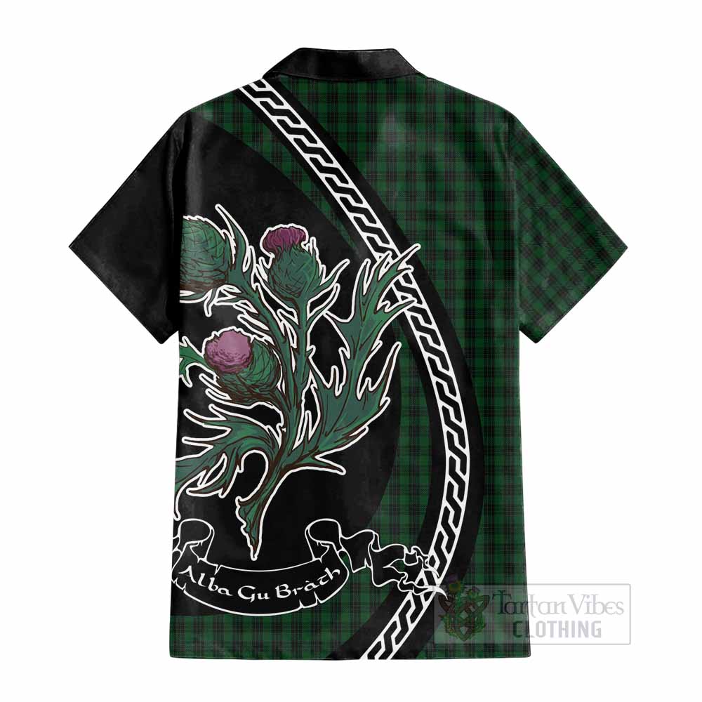 Graham Family Crest Tartan Cotton Hawaiian Shirt Alba Thistle Inspired - Tartan Vibes Clothing