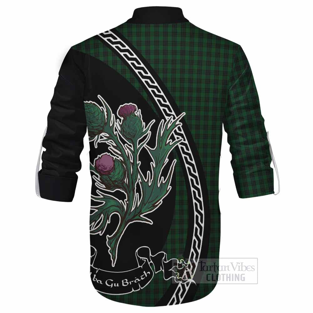 Graham Family Crest Tartan Ghillie Shirt Alba Thistle Inspired - Tartan Vibes Clothing