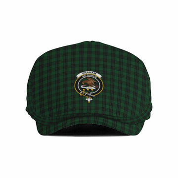 Graham Family Crest Tartan Jeff Cap, Tartan Flat Cap