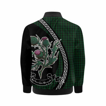 Graham Family Crest Tartan Kid Bomber Jacket Alba Thistle Inspired