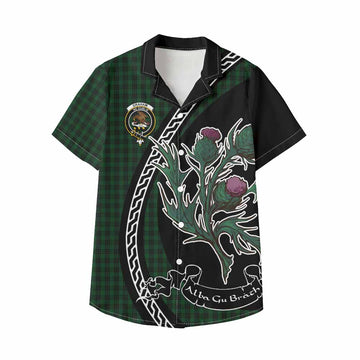 Graham Family Crest Tartan Kid Hawaiian Shirt Alba Thistle Inspired - Tartan Vibes Clothing