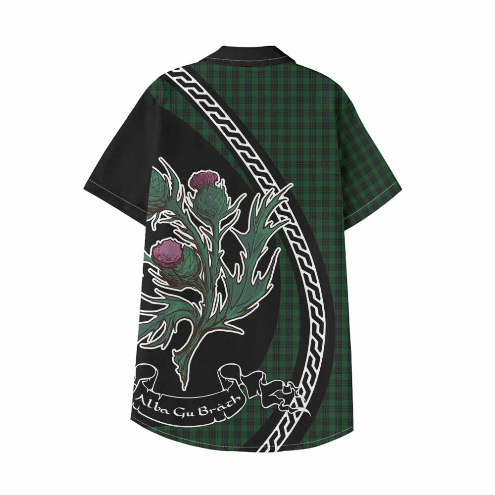Graham Family Crest Tartan Kid Hawaiian Shirt Alba Thistle Inspired - Tartan Vibes Clothing