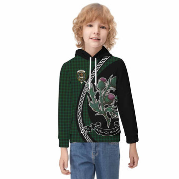 Graham Family Crest Tartan Kid Hoodie Alba Thistle Inspired