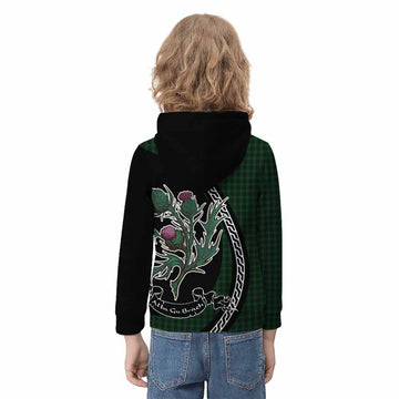 Graham Family Crest Tartan Kid Hoodie Alba Thistle Inspired