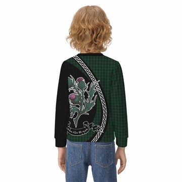 Graham Family Crest Tartan Kid Knitted Sweatshirt Alba Thistle Inspired