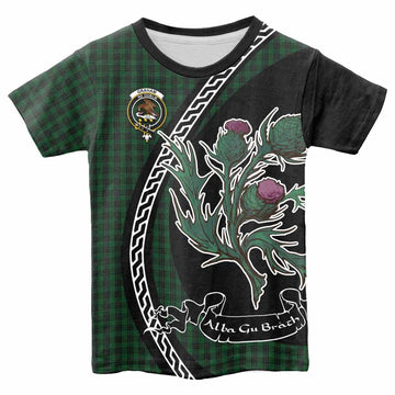 Graham Family Crest Tartan Kid T-shirt Alba Thistle Inspired - Tartan Vibes Clothing
